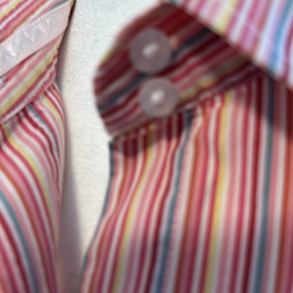 Moda international ladies, striped button-down blouse. M. Very good condition. - Picture 7 of 12